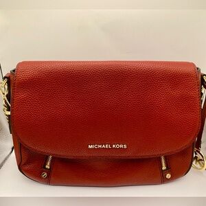Michael Kors Red Leather Crossbody Bag